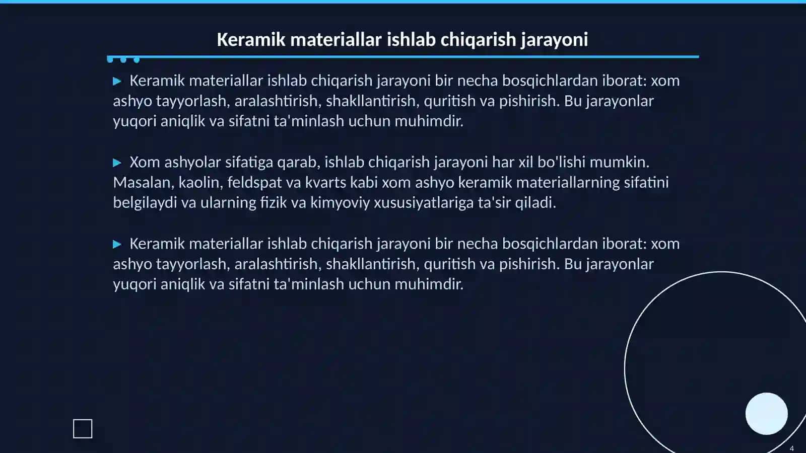 Keramik materiallarning umumiy texnologik tizimi 4
