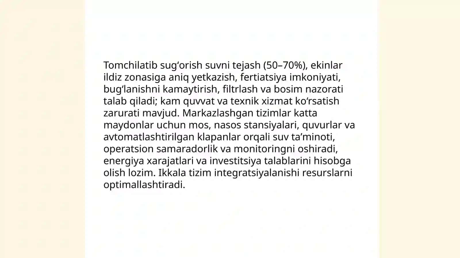 Ğálleshilikte aldıńğı agrotexnologiyalardan paydalanıw, ekspertiza qılıw. Texnika qurallardı tańlaw tiykarları 4