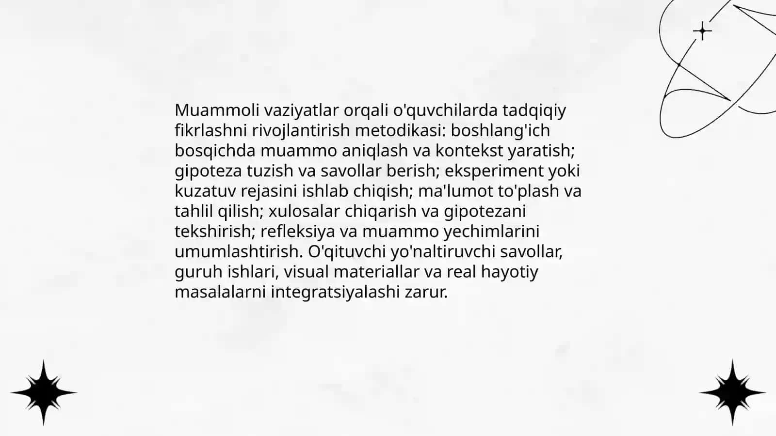 Yordamchi maktab tabiatshunoslik darslarida muammoli vaziyatlarni qollashi 4