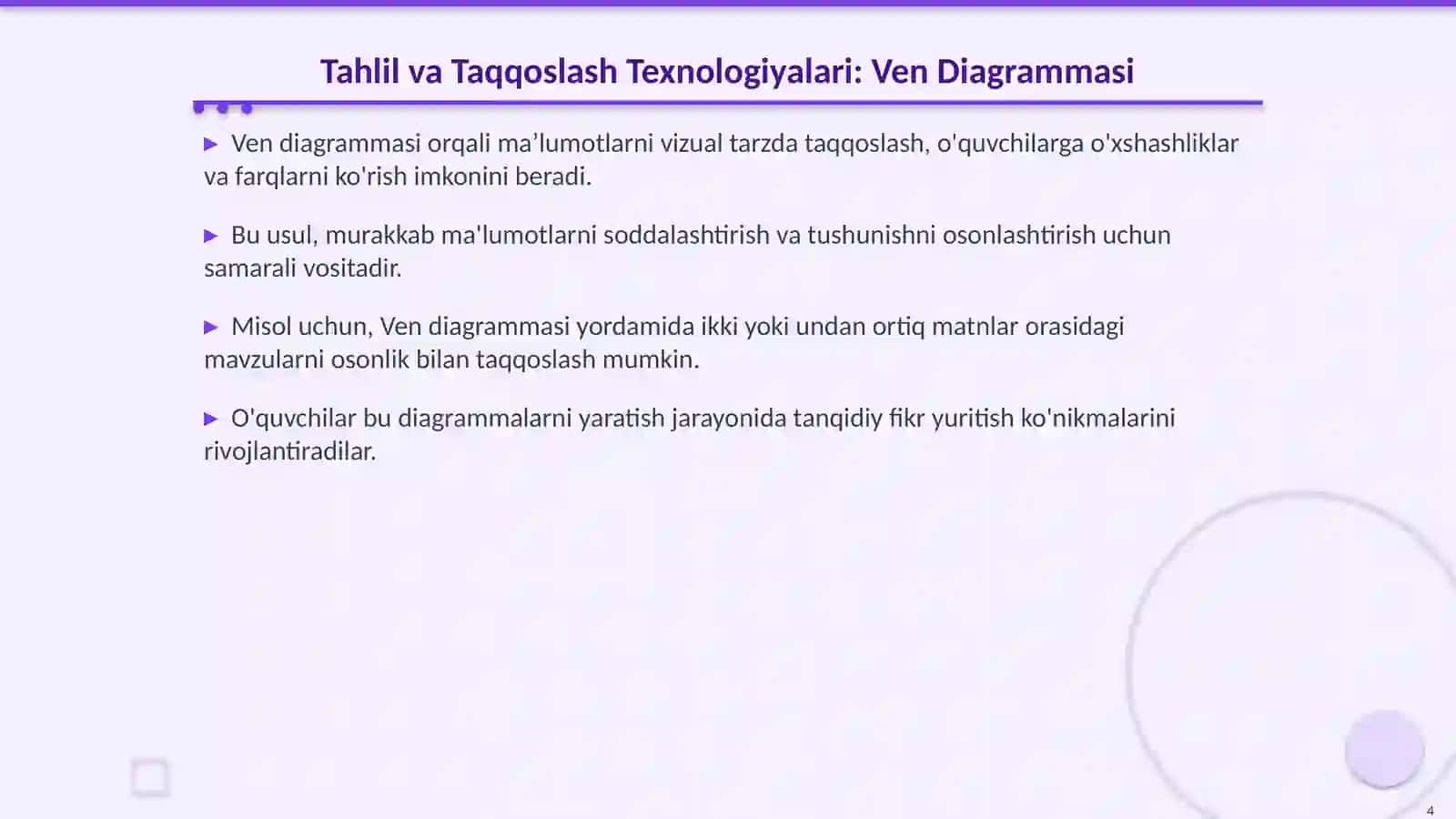 Ona tili va Oʻqish Savodxonligi: Tahlil va Taqqoslash Texnologiyalari 4