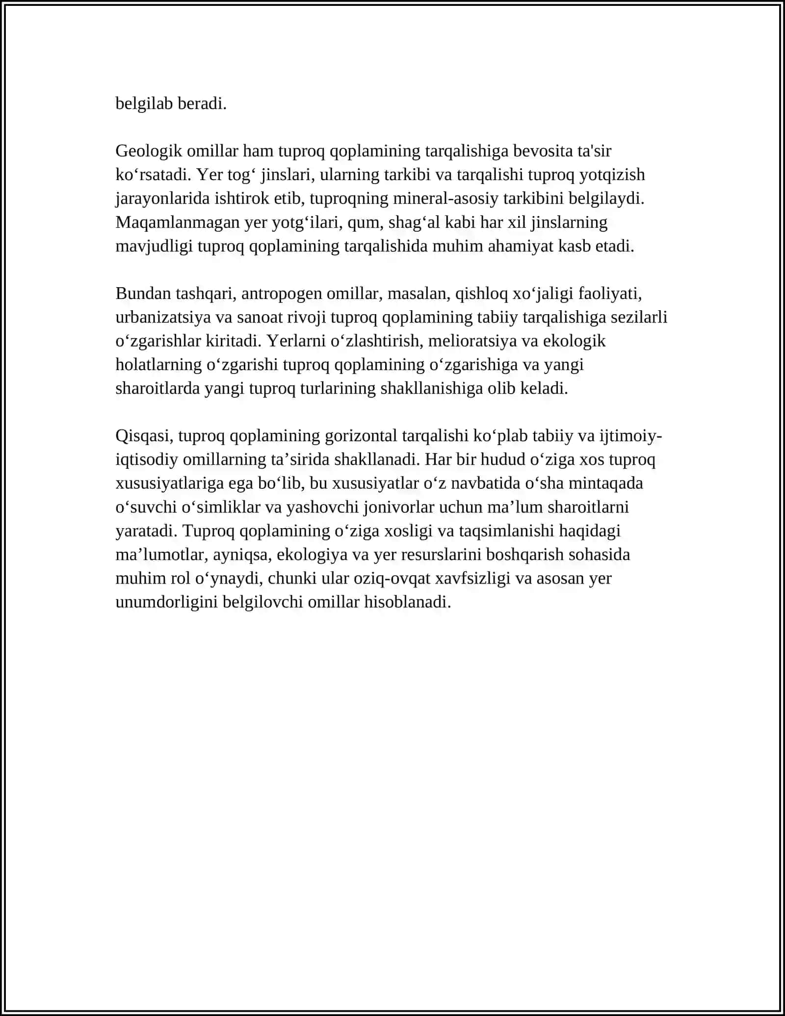 TUPROQ QOPLAMINING MINTAQALARDA TARQALISHI (GORIZONTAL, VERTIKAL) TARQALISHI 4
