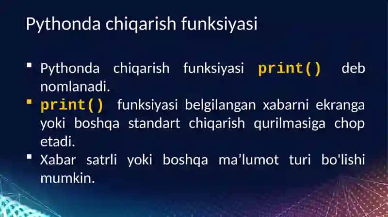 PYTHONDA OPERATORLAR VA IFODALAR 4