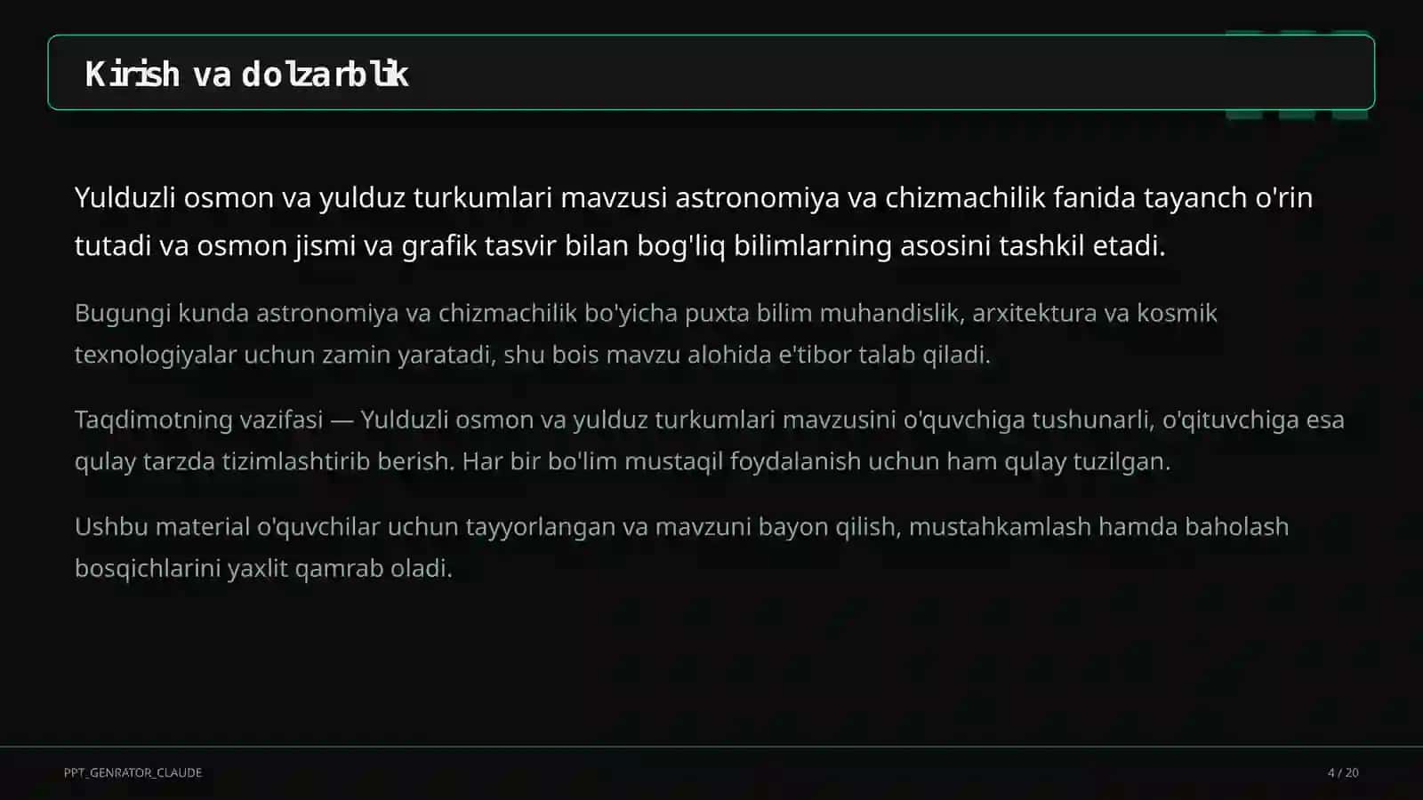Yulduzli osmon va yulduz turkumlari (8-sinf) 4