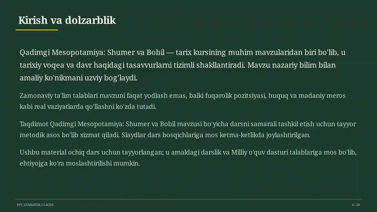 Qadimgi Mesopotamiya: Shumer va Bobil (6-sinf) 4
