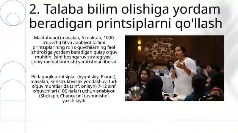 Ta’lim tamoyillari. Ta’lim tamoyillarining o‘qitish jarayonidagi o‘rni 4