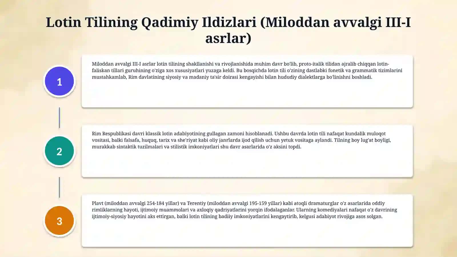 Lotin tili tarixi va zamonaviy tillarda lotinshunoslik 4