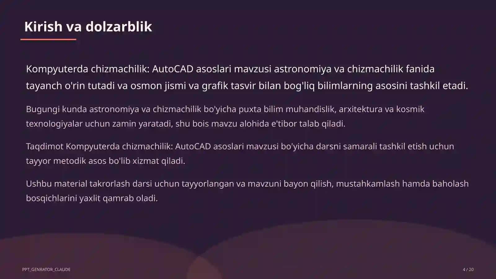 Kompyuterda chizmachilik: AutoCAD asoslari (9-sinf) 4