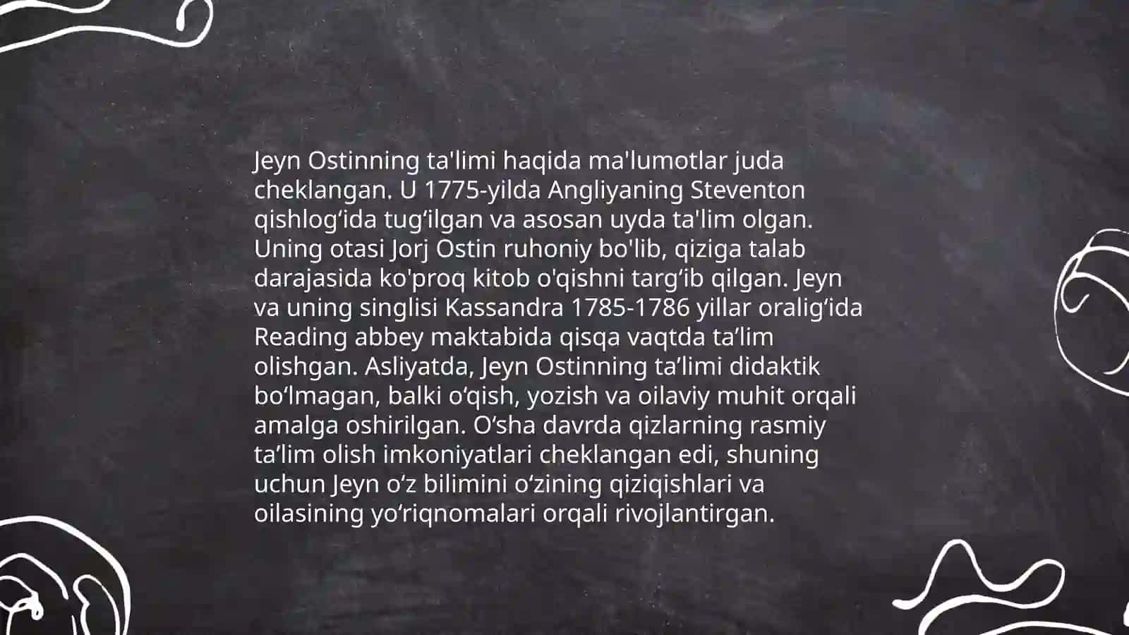 Jane Austenning hayoti va ijodi qilgan ishlari haqida taqdimot 4