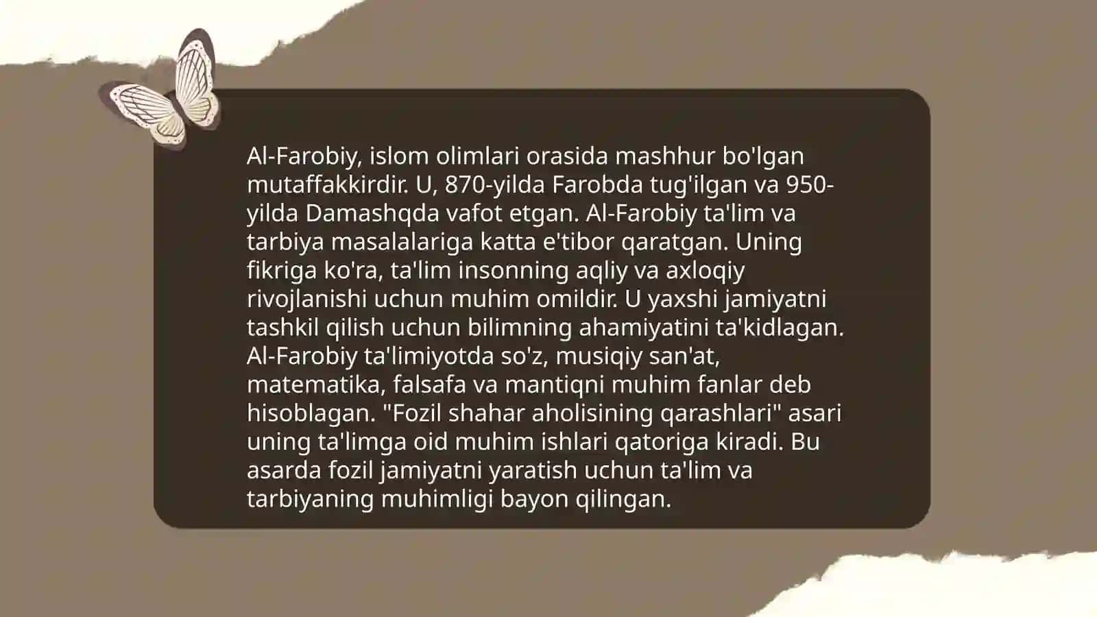 Sharq mutafakkirlari barkamol shaxs tarbiyasi haqida Boshlang'ich ta'limda milliy tarbiya asoslari 4