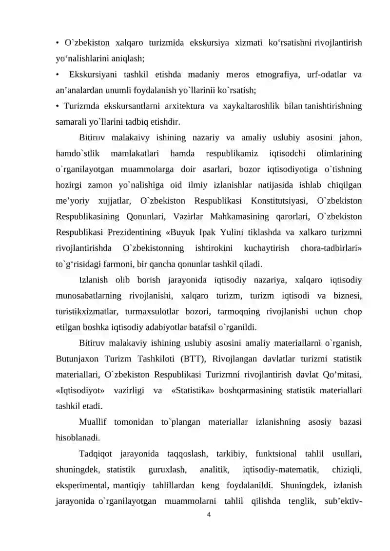 O'zbekistonda ekskursion xizmatlar va ularni tashkil qilish 4
