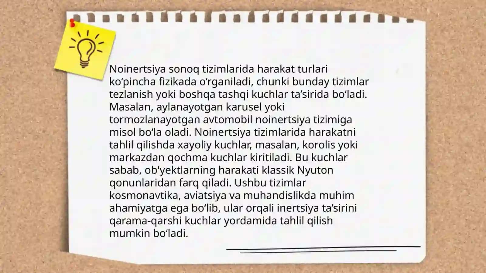 Noinertsial sanoq sistemalaridagi harakat 4
