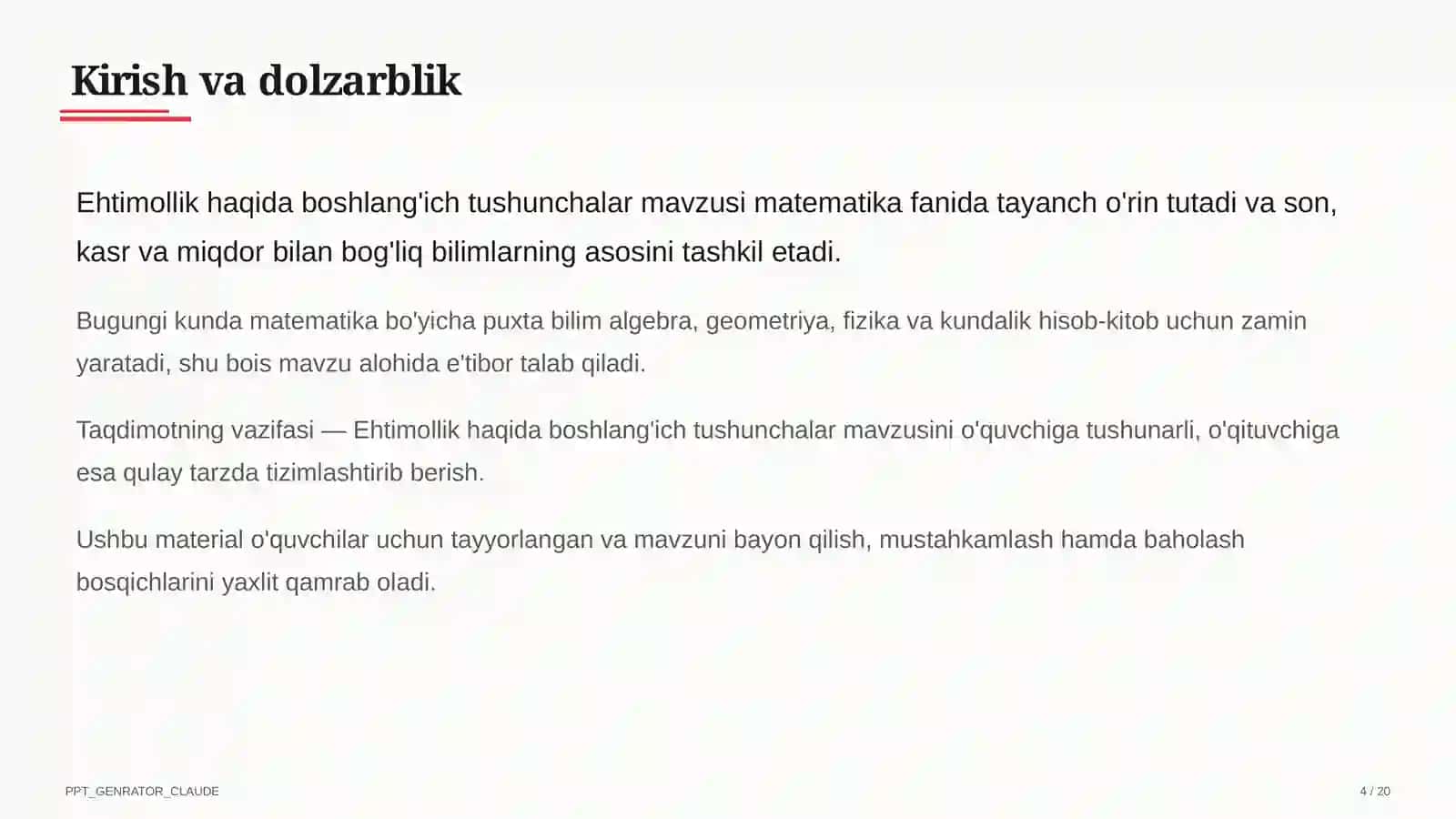 Ehtimollik haqida boshlang'ich tushunchalar (6-sinf) 4
