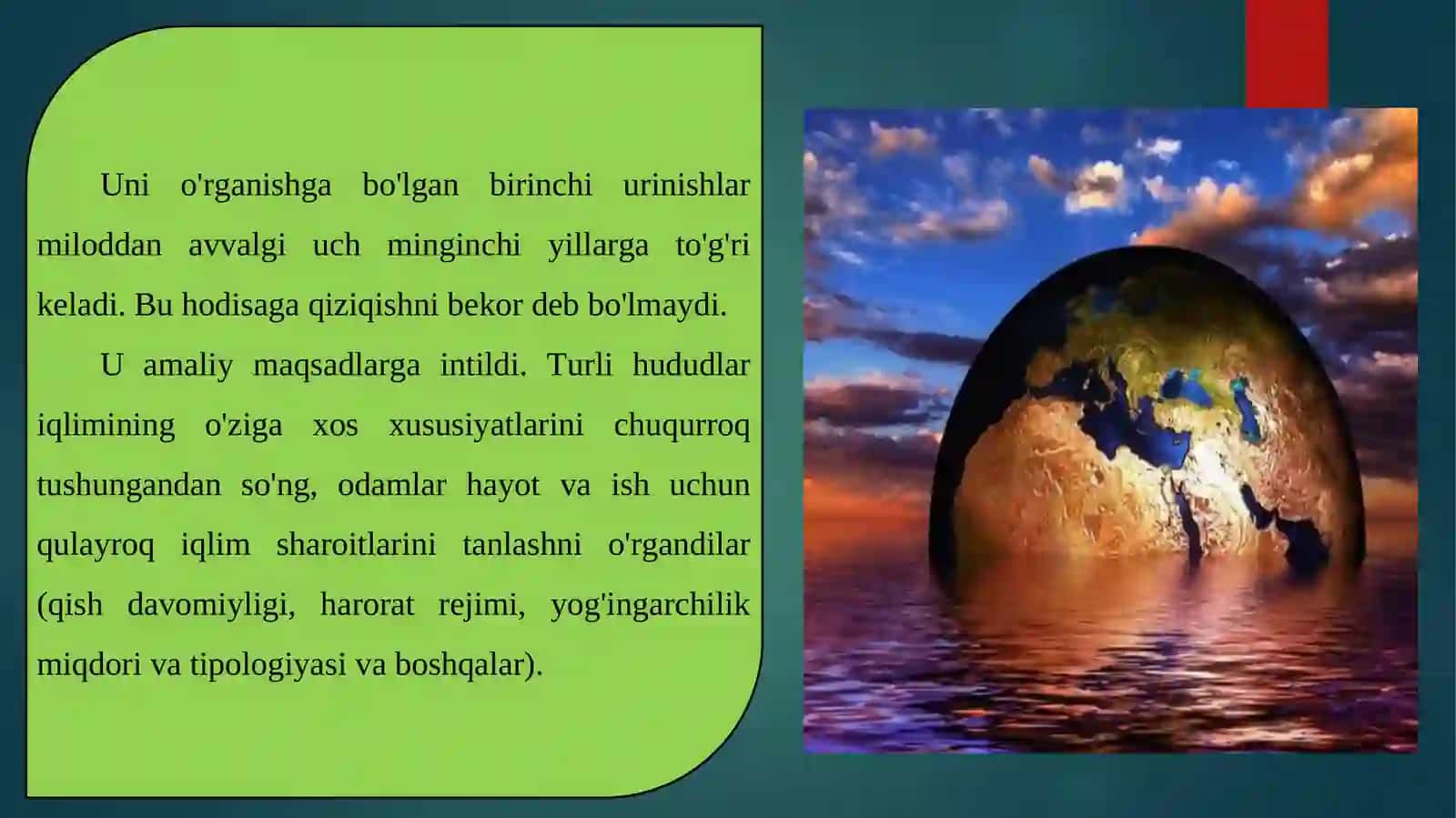 Iqlim zonalarining tasnifi 4
