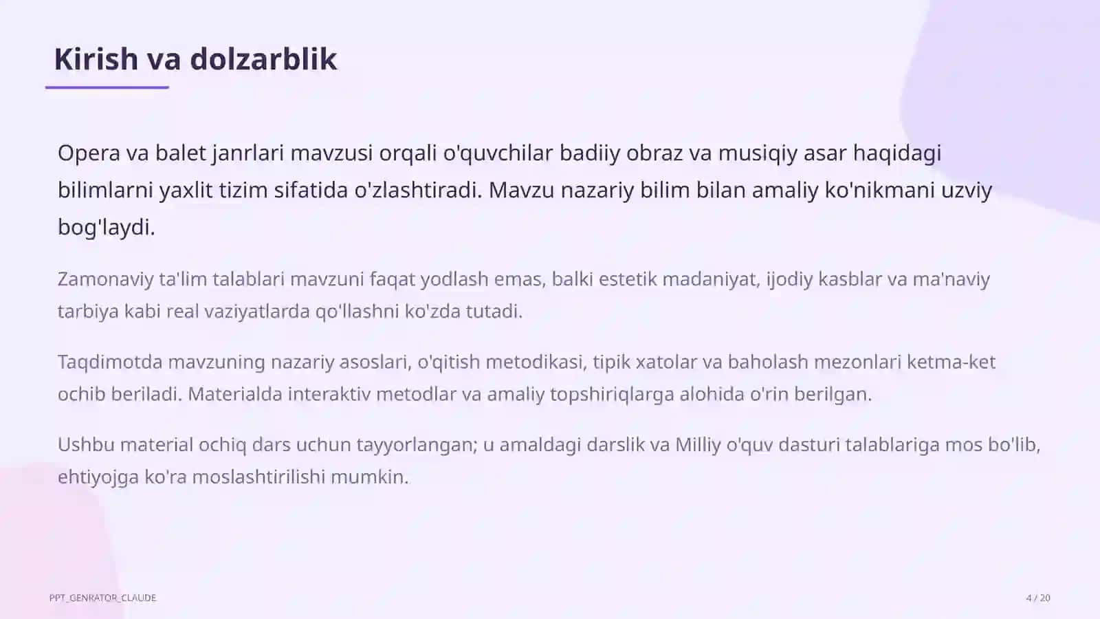 Opera va balet janrlari (6-sinf) 4