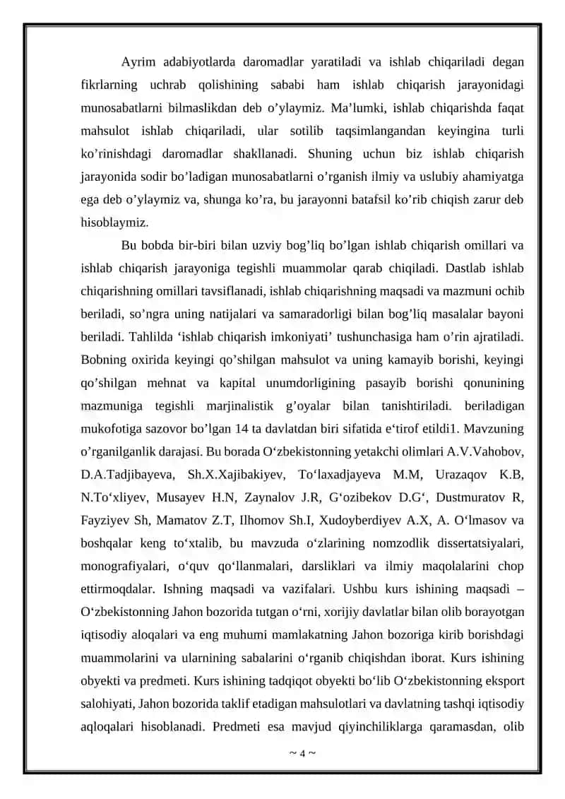 O’zbekiston tashqi iqtisodiy aloqalarining ustuvor yo’nalishlari 4