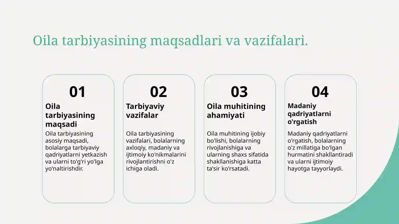 Oilada tarbiya asoslari 4