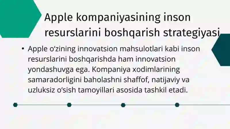 Apple kompaniyasining inson resurslarini boshqarish strategiyasi 4
