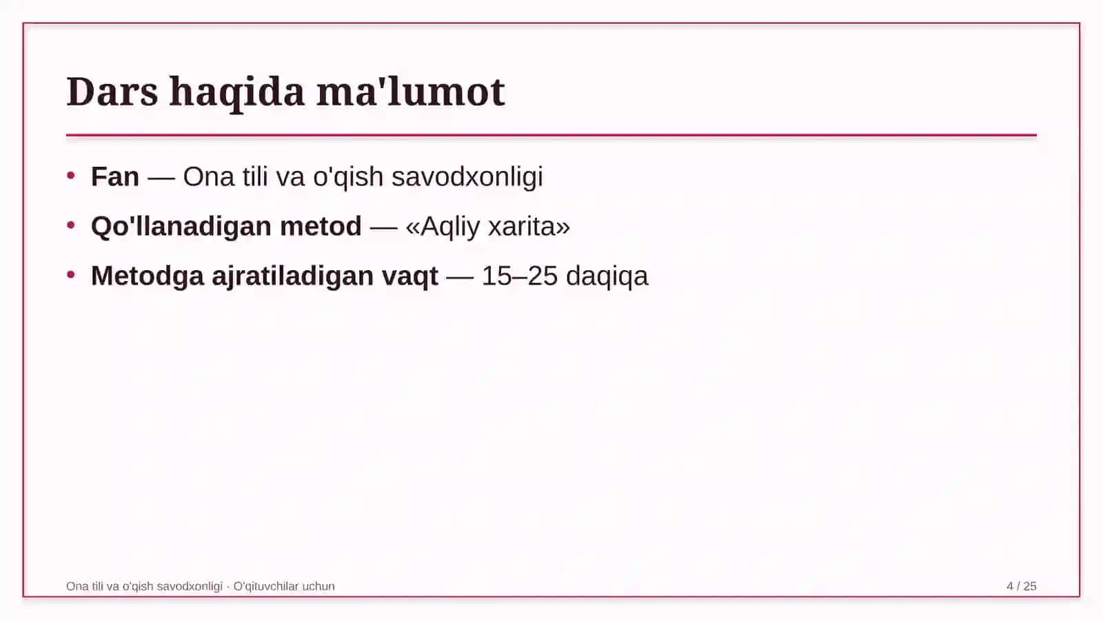 ona tili va o'qish savodxonligi darslarida aqliy xarita metodidan foydalanish 6350 4