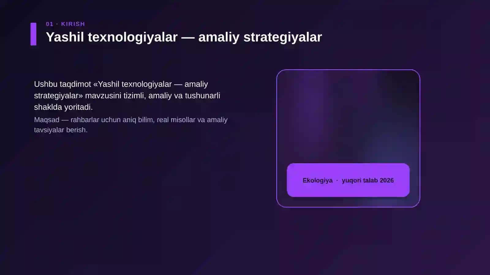 Yashil texnologiyalar — amaliy strategiyalar 4