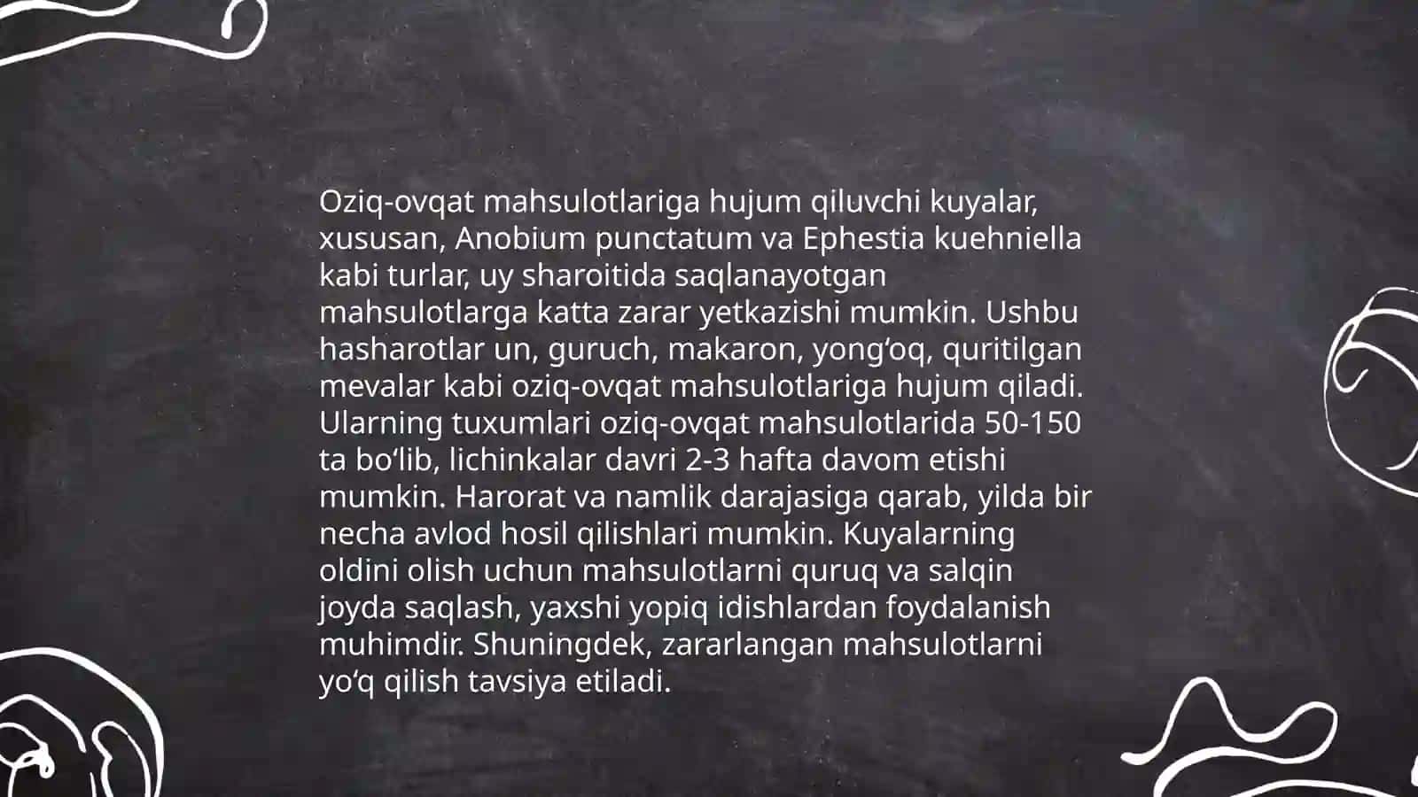 Saqlashdagi maxsulotlarga zarar keltiradigan kuyalar va ularga qarshi kurash choralari 4