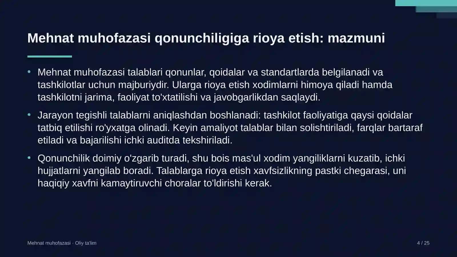gidrometeorologiya xizmatida mehnat muhofazasi bo'yicha qonunchilik talablariga rioya etish 4403 4