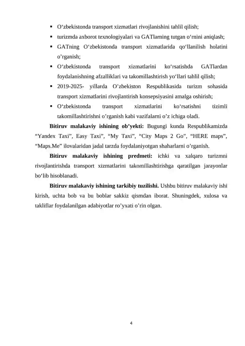 OʻZBEKISTONDA TURIZMNI RIVOJLANTIRISHDA TRANSPORT XIZMATLARINI TAKOMILLASHTIRISH 4