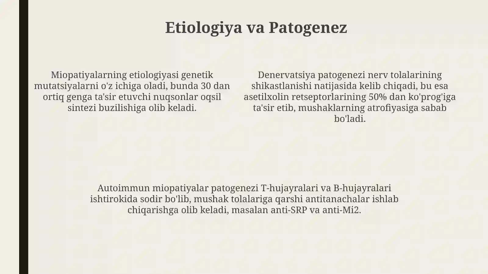 Miopatiyalar va Muskul Denervatsiyasi 4