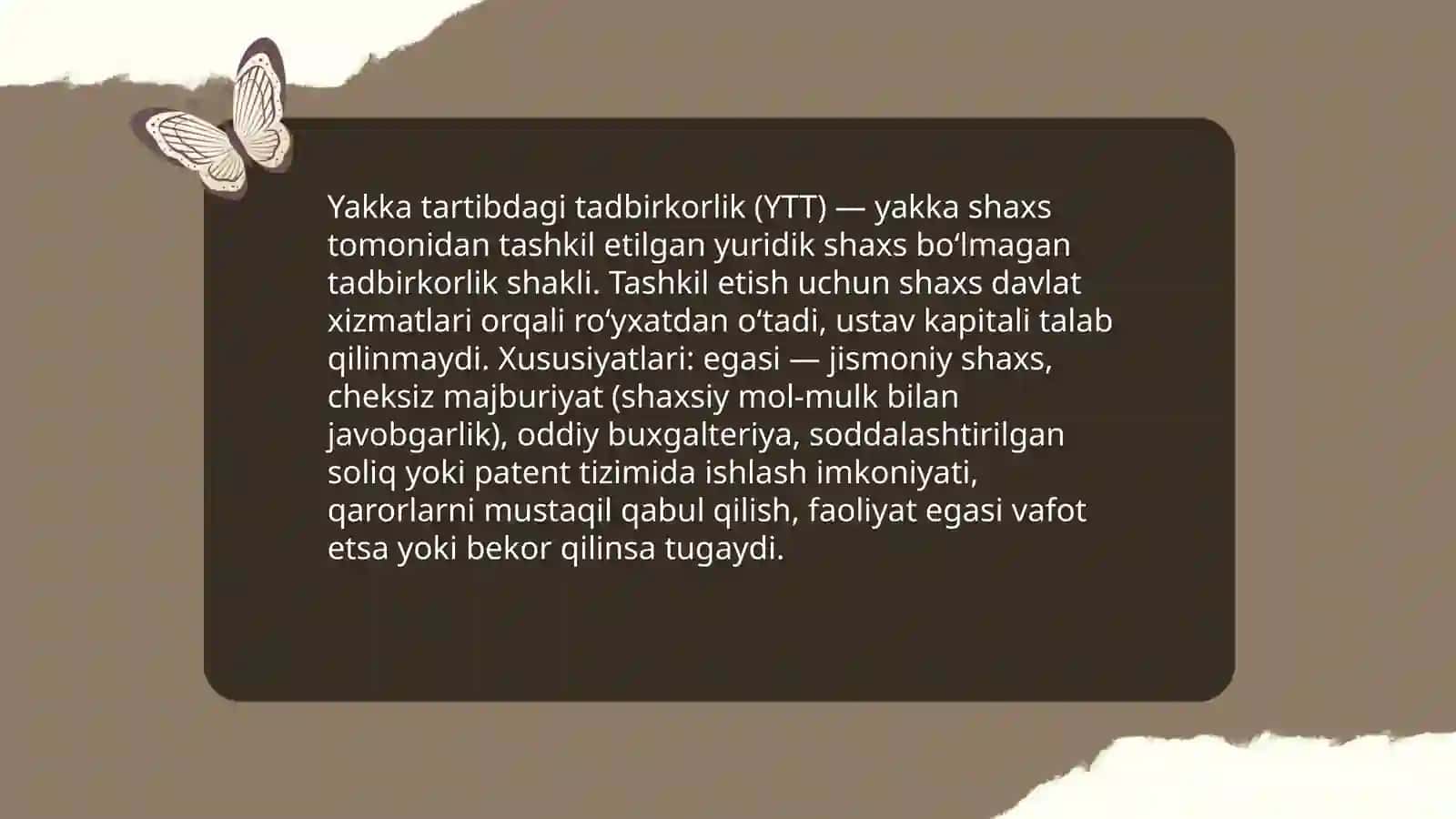Tadbirkorlikning tashkiliy-huquqiy shakllari 4