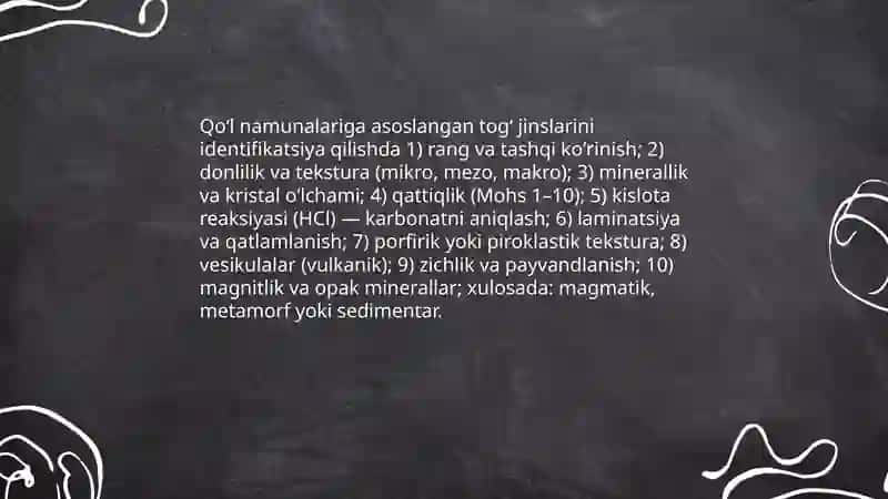 Litalogik togʻ jinslari aniqlash 4