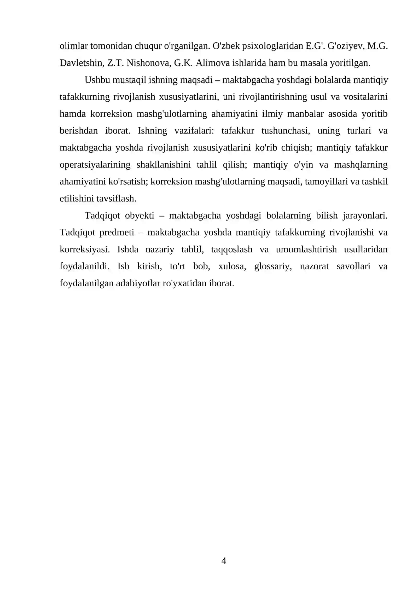 Mantiqiy tafakkur va korreksion mashg'ulotlar 4