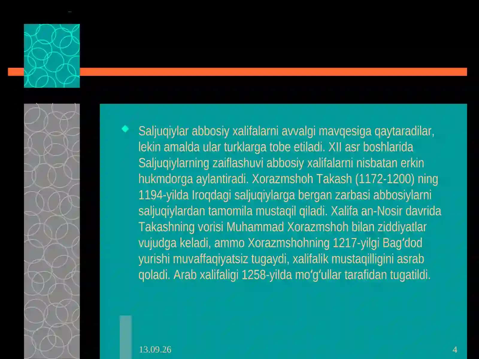 Arab xalifaligi va Yevropa davlatlari.orta asrlarda Yevropa munosabatlari 4