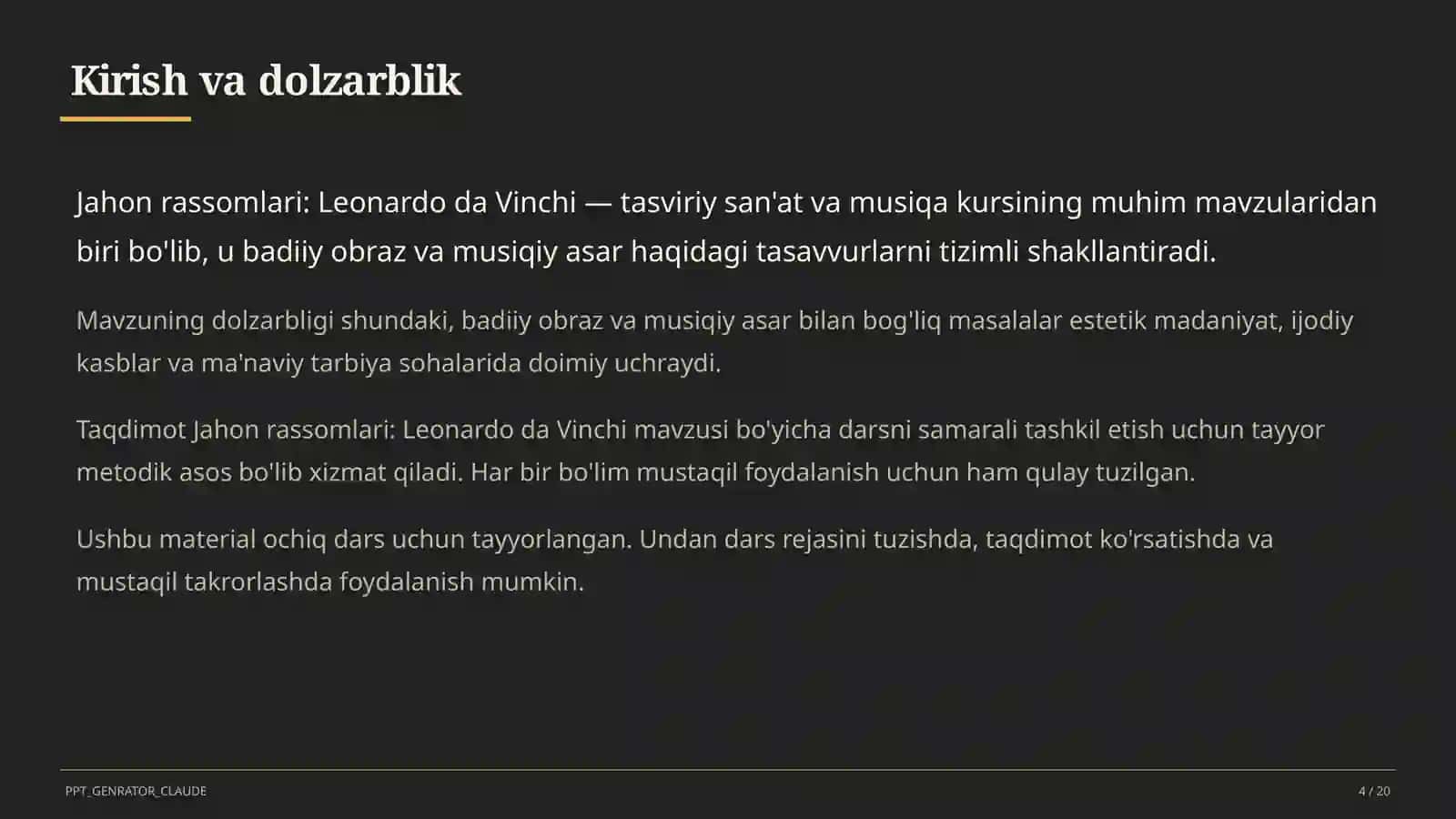 Jahon rassomlari: Leonardo da Vinchi (7-sinf) 4