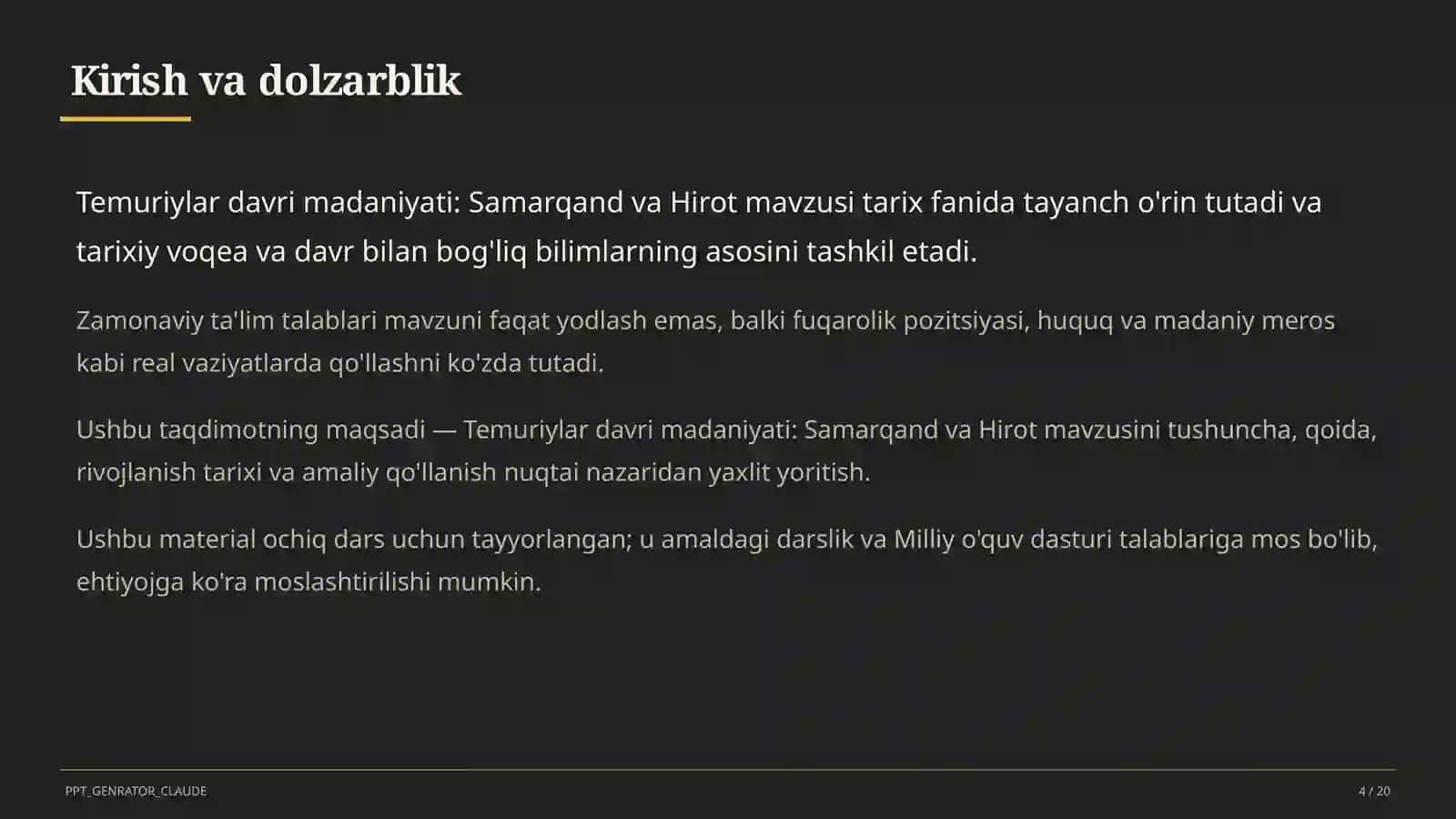 Temuriylar davri madaniyati: Samarqand va Hirot (8-sinf) 4