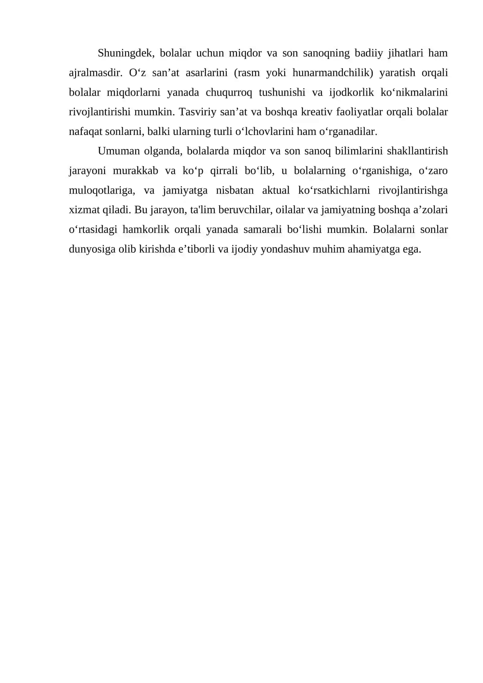 Bolalarda Miqor va Son Sanoq Haqidagi Bilimlarni Shakllantirish Sanashga O'rgatish 4