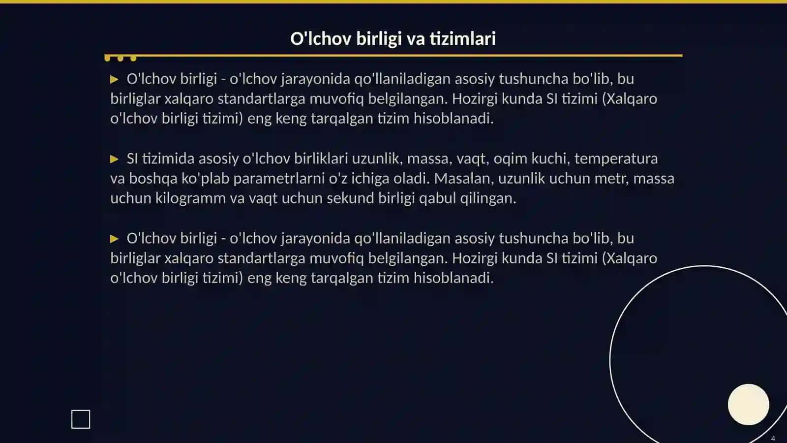 Metrologiya boʻyicha asosiy tushunchalar va taʼriflar oʻrganish 4