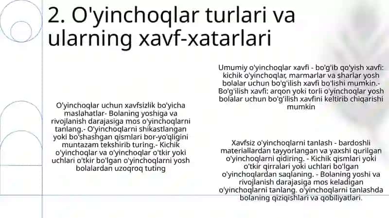 Maktabgacha Talim Muassasalarida O'Yinchoqlar Xavfsizligi 4