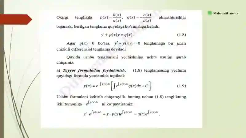 Chiziqli Differensial Tenglamalar 4