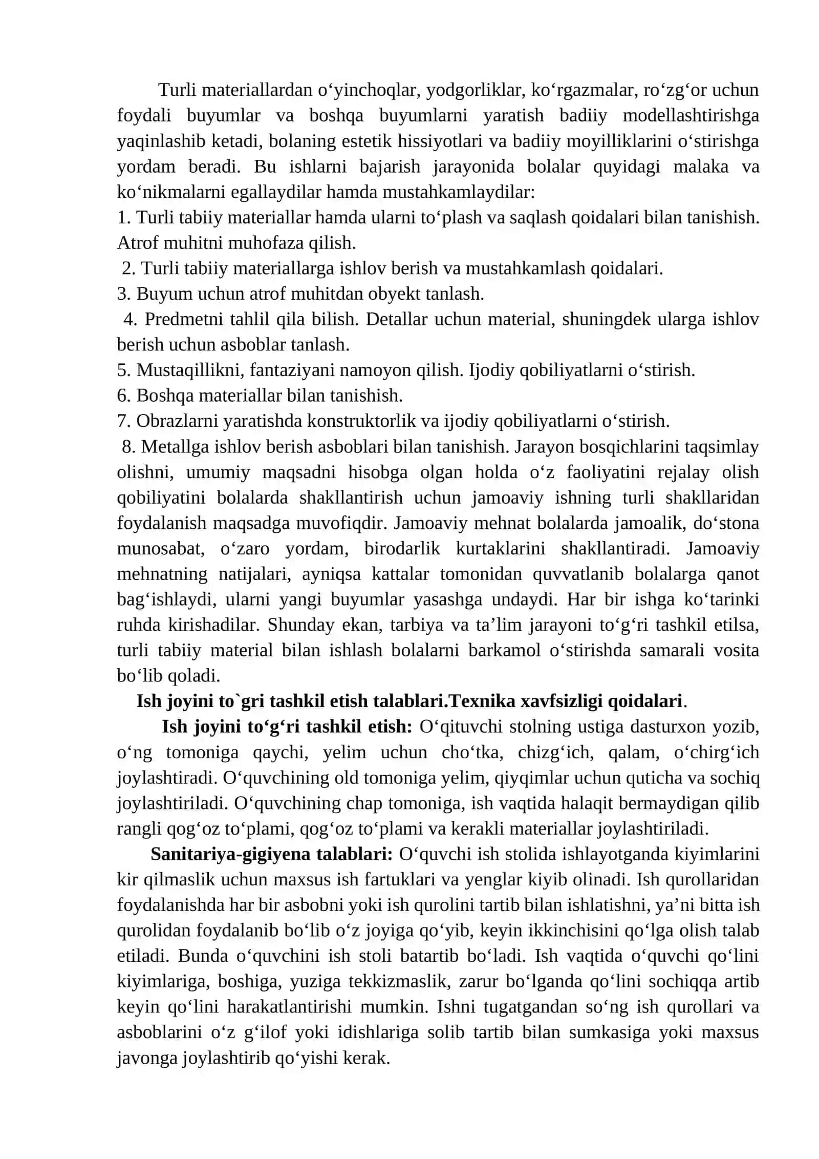 Turli xil materiallardan amaliy darslarni tashkil etish metodikasi 4
