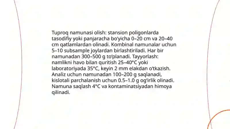 Tuproqning kimyoviy tarkibi va tuproqdagi mikroelementlar miqdorlarini aniqlash usullari 4
