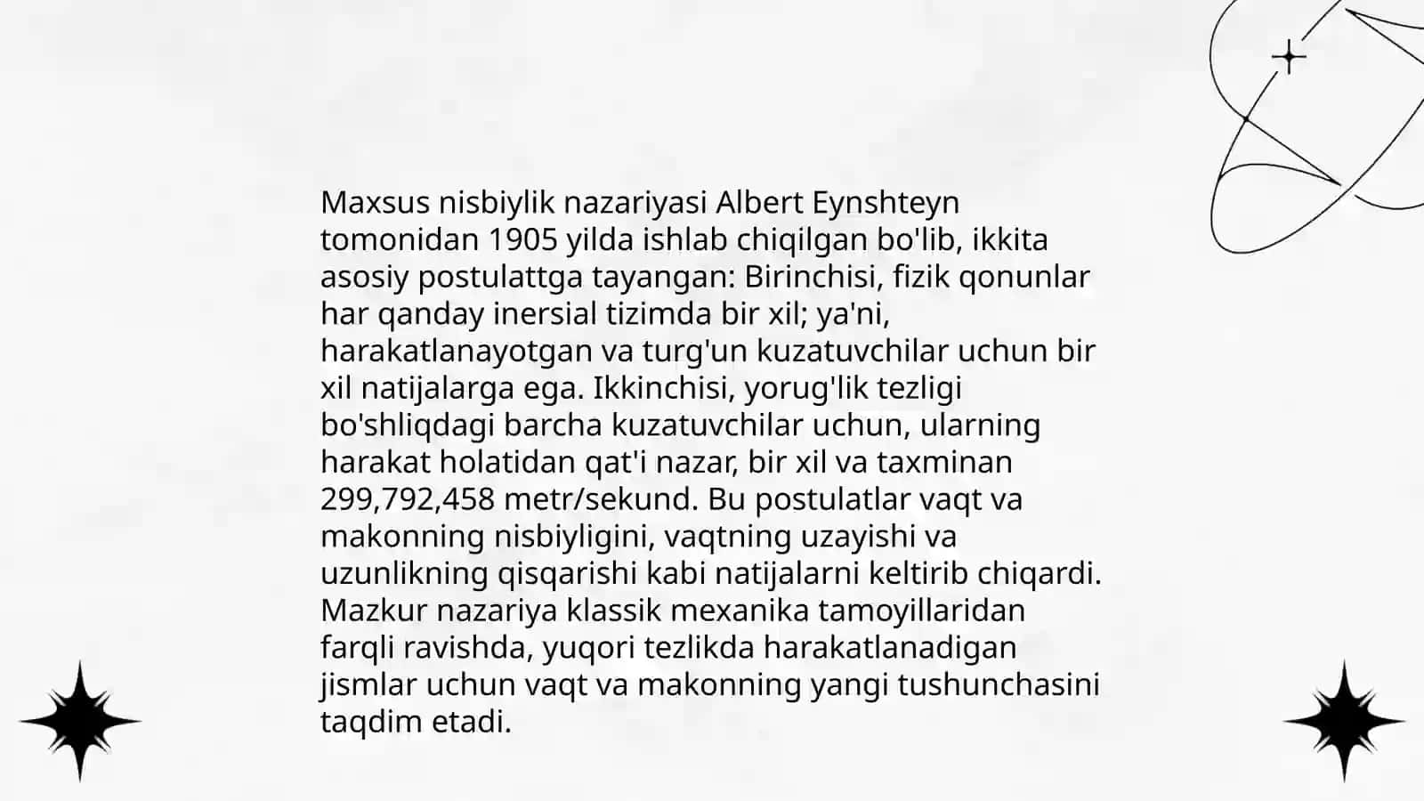 Eynshteyn postulatlari 4