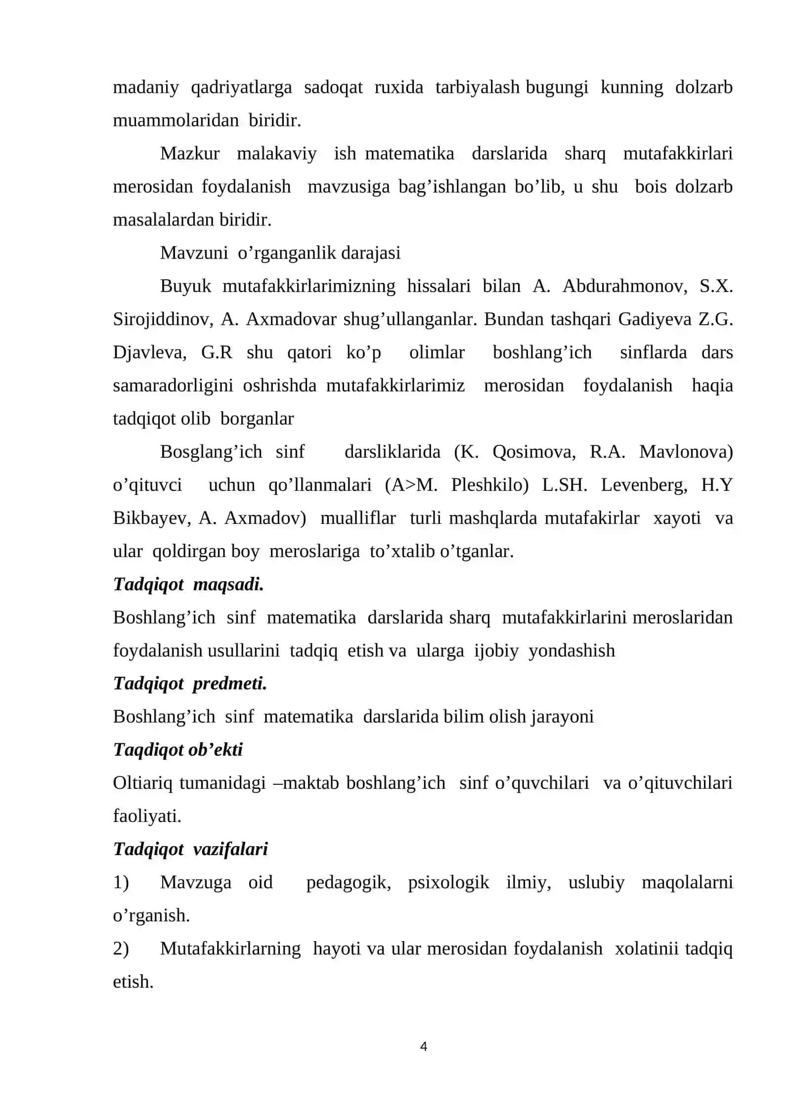 "Matematikada tarixiy materiallardan foydalanish" BITIRUV MALAKAVIY ISHI 4