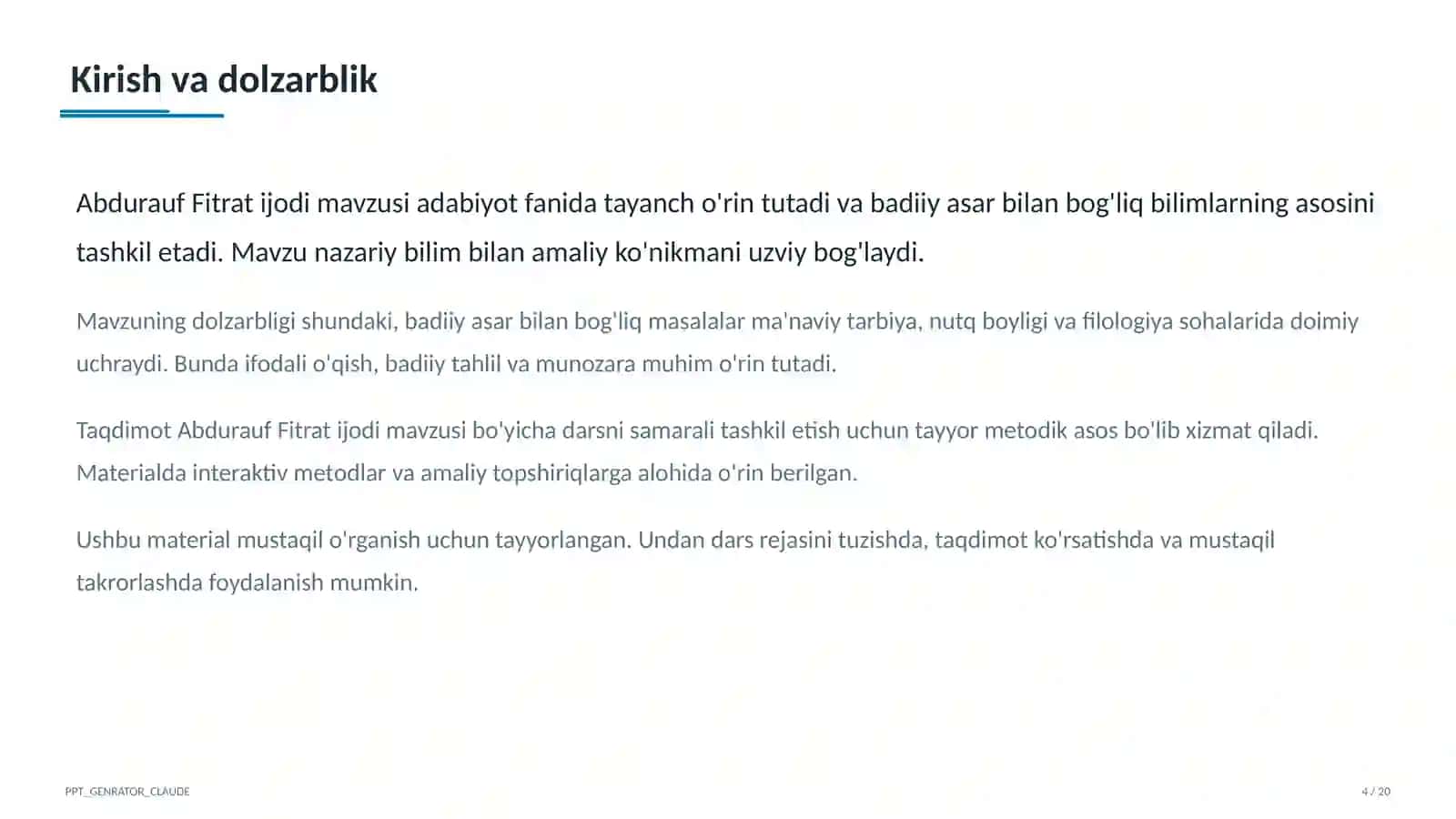 Abdurauf Fitrat ijodi (9-sinf) 4
