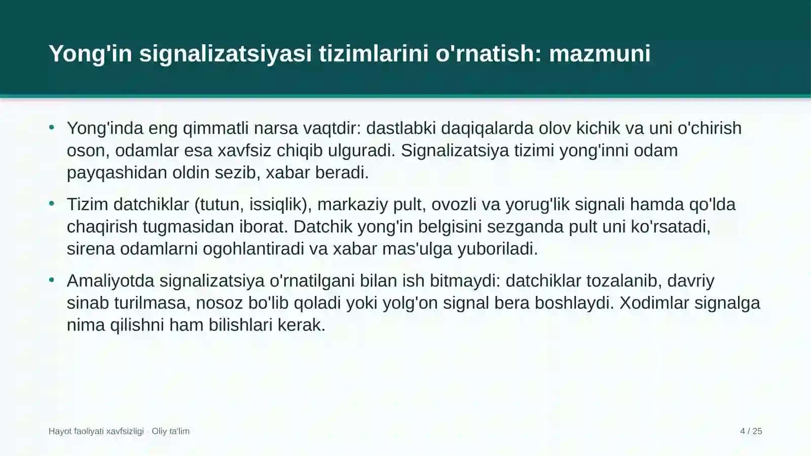 Dasturiy ta'minotni testlash sohasida yong'in signalizatsiyasi tizimlarini o'rnatish 4