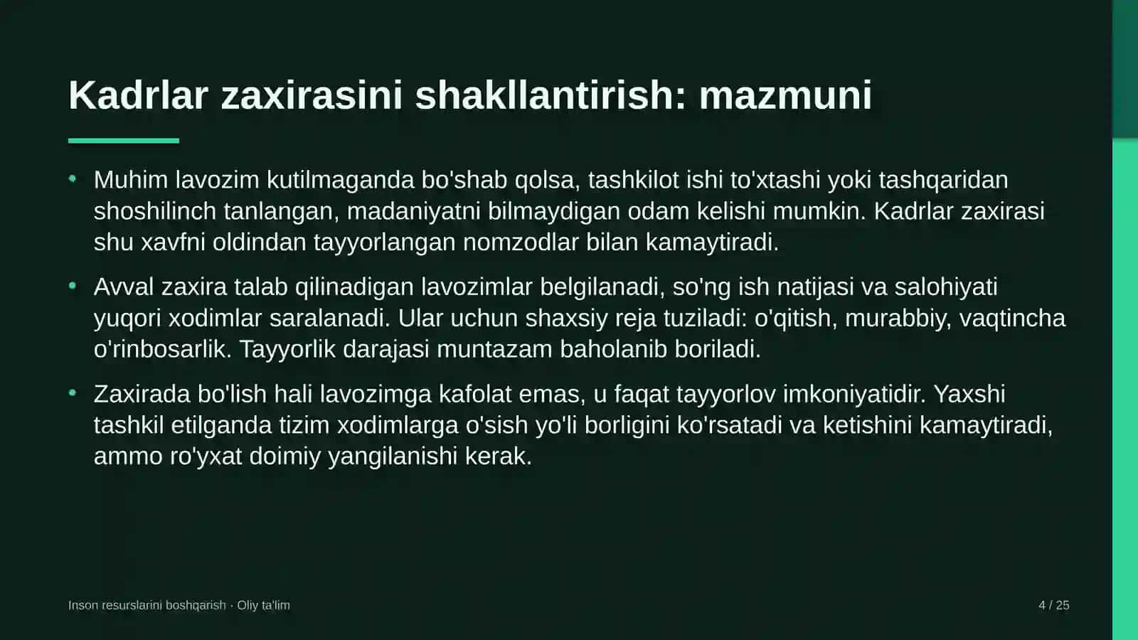 Madaniyat va istirohat bog'larida kadrlar zaxirasini shakllantirish 4