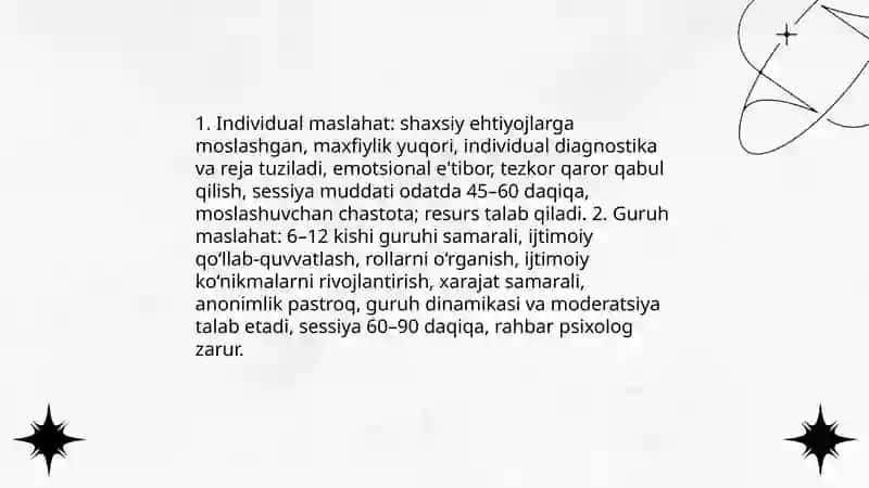 Bandlik markazida psixologik maslahat berishning xususiyatlari 4