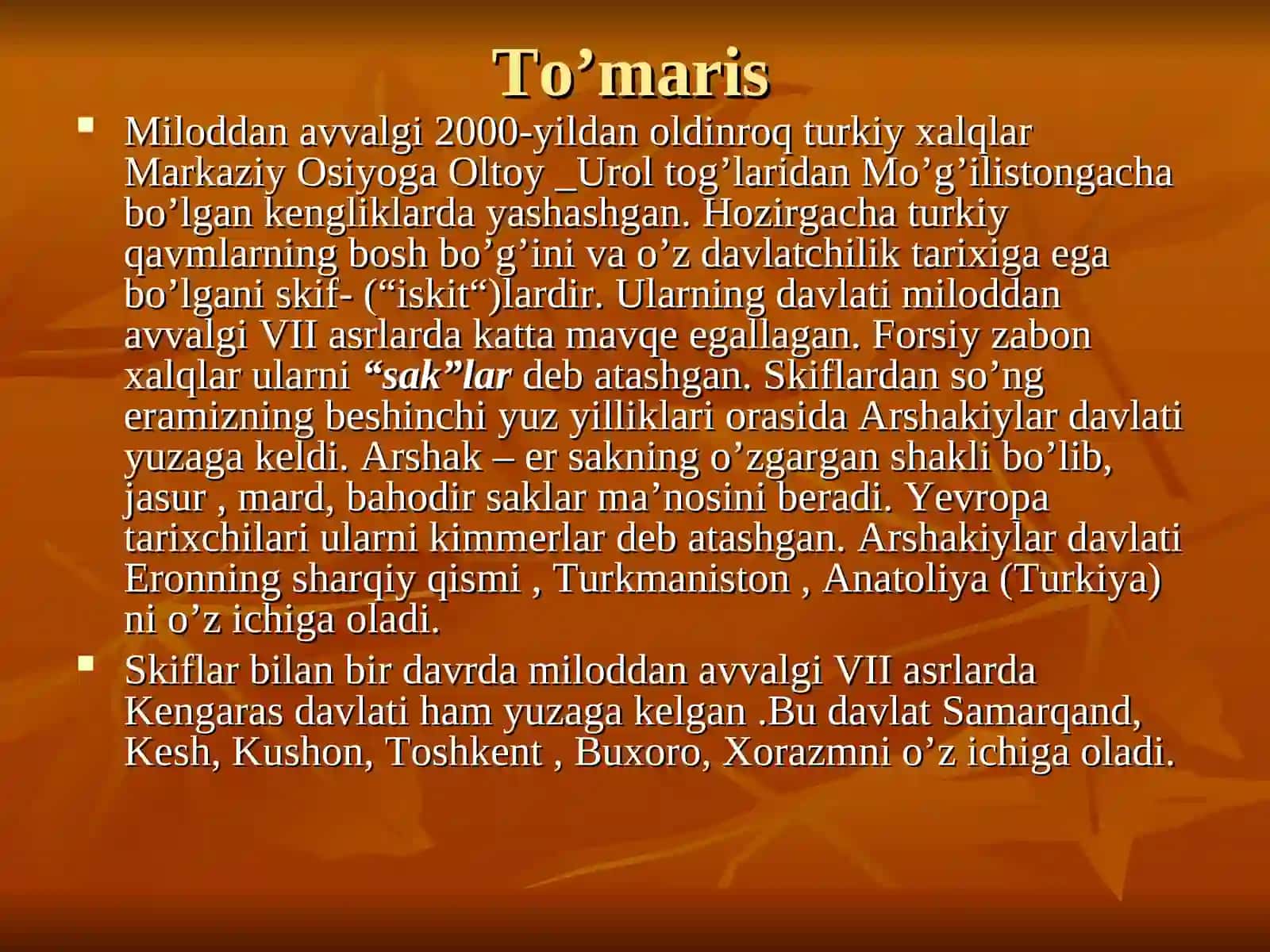 To`maris, Shiroq, Spitamen 4