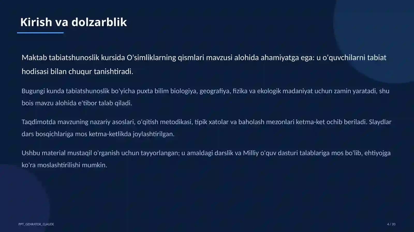 O'simliklarning qismlari (2-sinf) 4