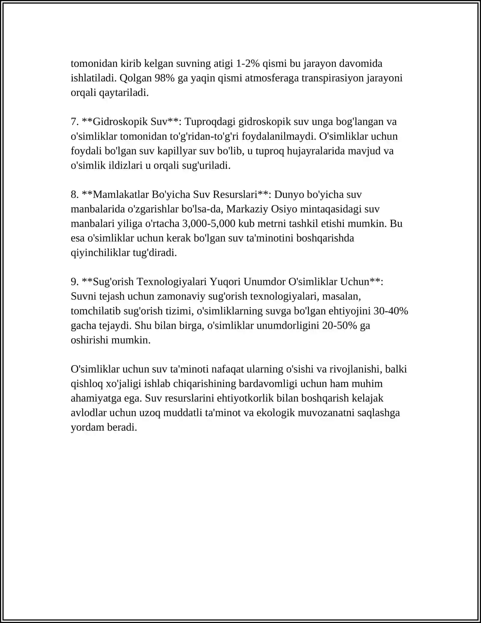O'SIMLIKLARNI PARVARISHLASH AGROTEXNIKASI 4