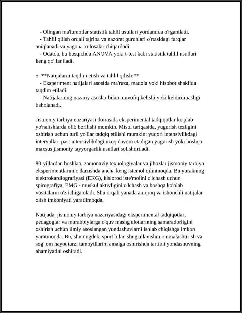 Jismoniy tarbiya nazariyasida eksperimental tadqiqot usullari 4