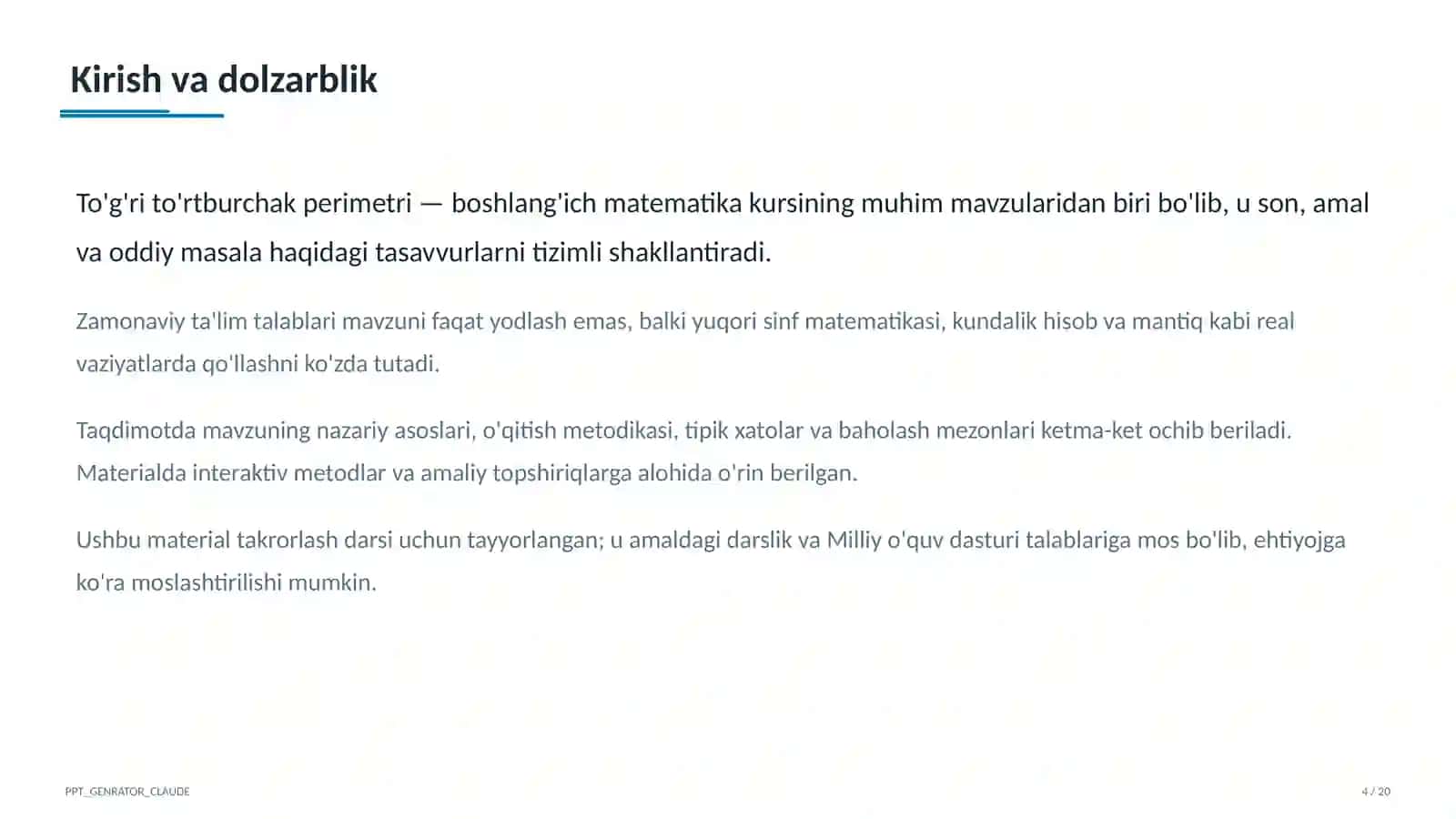 To'g'ri to'rtburchak perimetri (2-sinf) 4